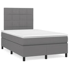 Boxspring met matras en LED stof donkergrijs 120x190 cm 120 x 190 cm Donkergrijs