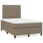 Boxspring met matras en LED stof taupe 120x190 cm 120 x 190 cm Taupe