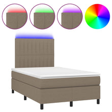Boxspring met matras en LED stof taupe 120x190 cm 120 x 190 cm Taupe