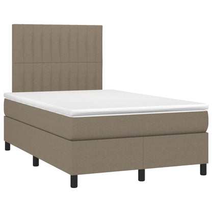 Boxspring met matras en LED stof taupe 120x190 cm 120 x 190 cm Taupe