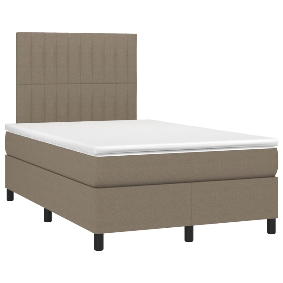 Boxspring met matras en LED stof taupe 120x190 cm 120 x 190 cm Taupe