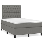 Boxspring met matras en LED 120x190 cm donkergrijs