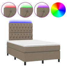 Boxspring met matras en LED stof taupe 120x190 cm 120 x 190 cm Taupe