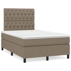 Boxspring met matras en LED stof taupe 120x190 cm 120 x 190 cm Taupe