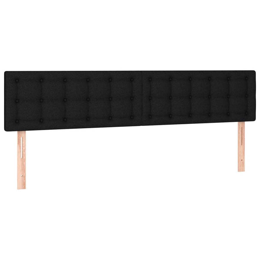 Boxspring met matras en LED stof zwart 120x190 cm 120 x 190 cm Knopen