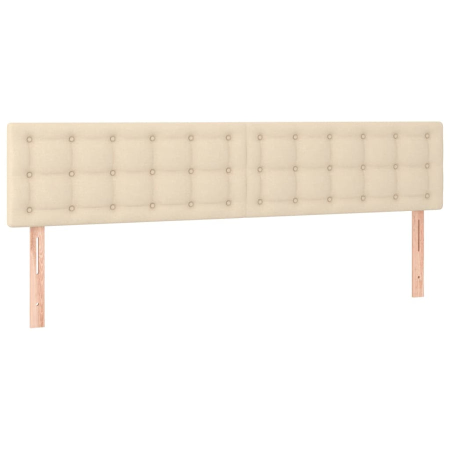 Boxspring met matras en LED stof crèmekleurig 120x190 cm 120 x 190 cm Knopen