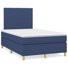 Boxspring met matras en LED stof blauw 120x190 cm 120 x 190 cm Effen ontwerp