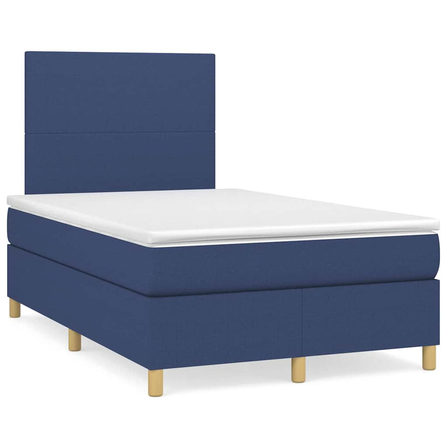Boxspring Met Matras En Led Stof 120 x 190 cm Blauw