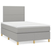 Boxspring met matras en LED 120x190 cm lichtgrijs