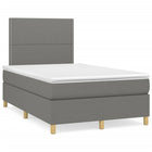 Boxspring met matras en LED stof donkergrijs 120x190 cm 120 x 190 cm Donkergrijs