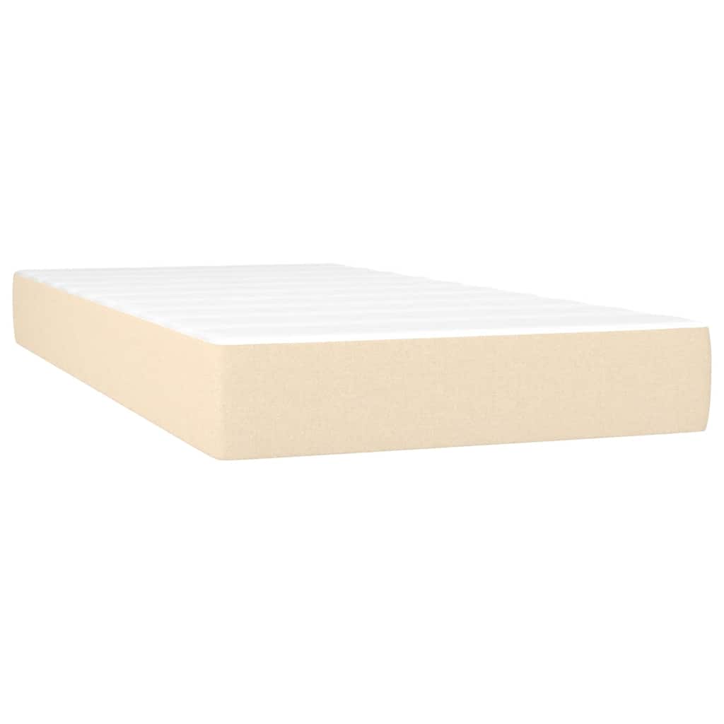 Boxspring met matras en LED stof crèmekleurig 120x190 cm