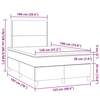 Boxspring met matras en LED stof crèmekleurig 120x190 cm