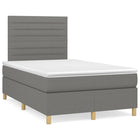 Boxspring met matras en LED stof donkergrijs 120x190 cm 120 x 190 cm Donkergrijs