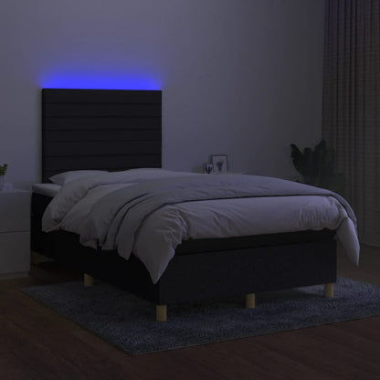 Boxspring met matras en LED stof zwart 120x190 cm 120 x 190 cm Zwart