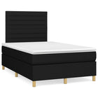 Boxspring met matras en LED stof zwart 120x190 cm 120 x 190 cm Zwart