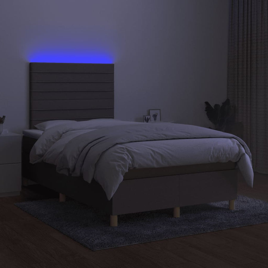 Boxspring met matras en LED stof taupe 120x190 cm 120 x 190 cm Taupe