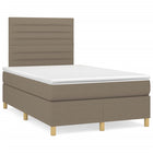 Boxspring met matras en LED stof taupe 120x190 cm 120 x 190 cm Taupe