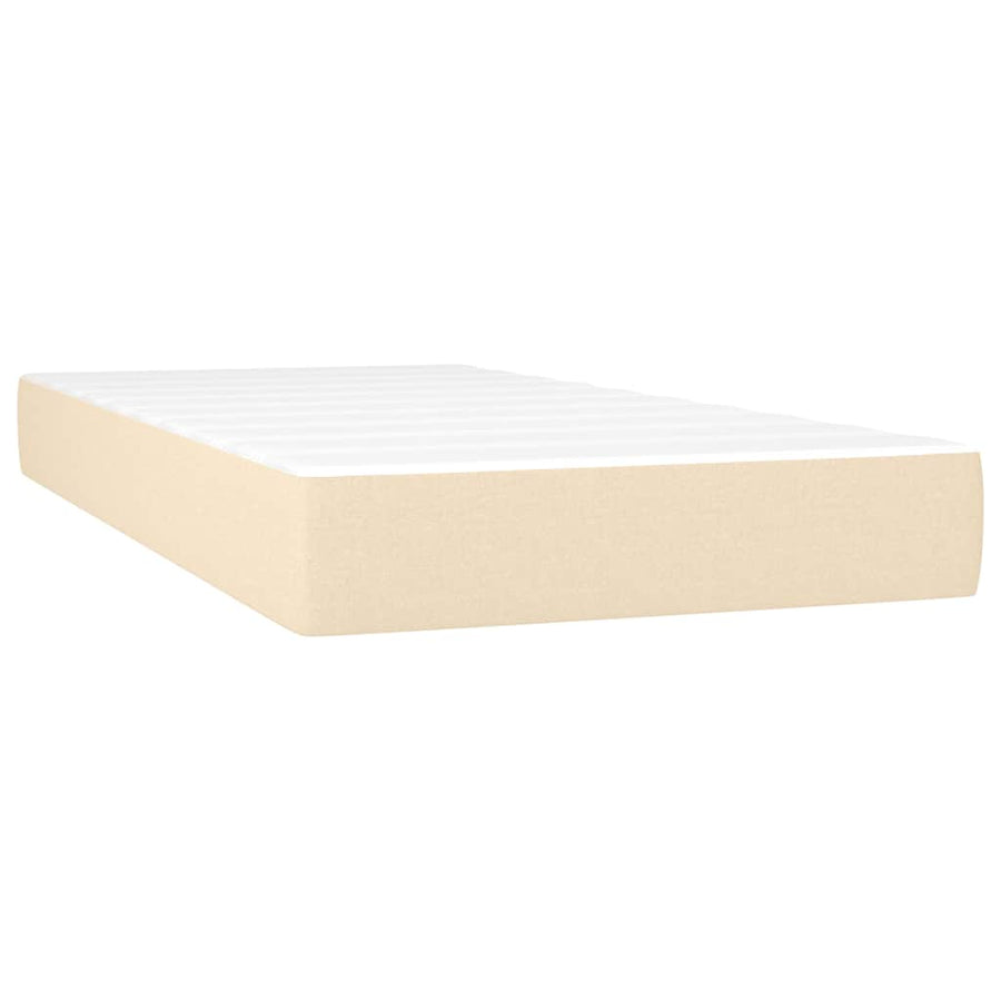 Boxspring Met Matras En Led Stof Kleurig 120 x 190 cm Crème