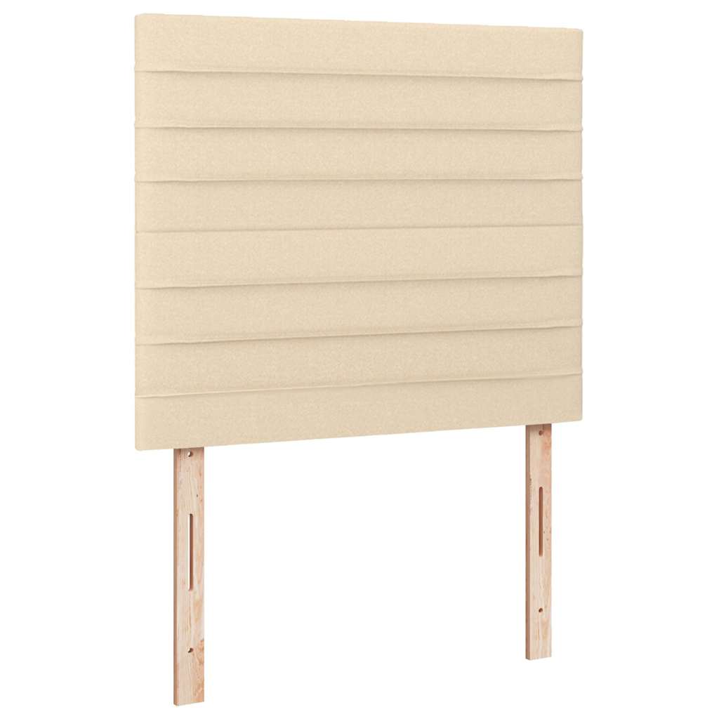 Boxspring Met Matras En Led Stof Kleurig 120 x 190 cm Crème