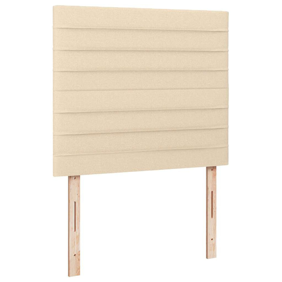 Boxspring Met Matras En Led Stof Kleurig 120 x 190 cm Crème