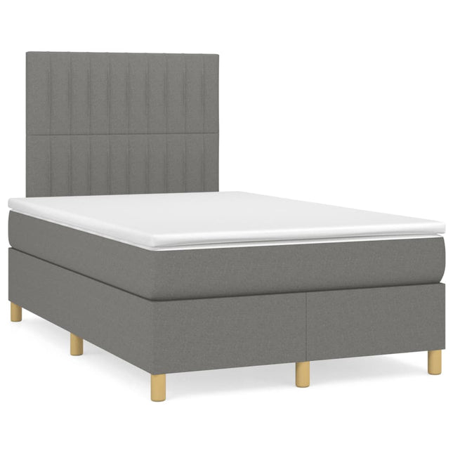 Boxspring met matras en LED stof donkergrijs 120x190 cm 120 x 190 cm Donkergrijs