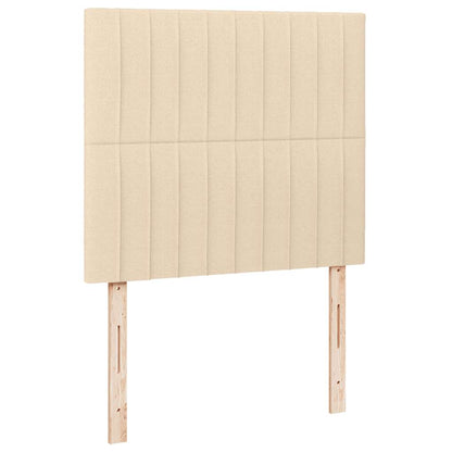 Boxspring Met Matras En Led Stof Kleurig 120 x 190 cm Crème