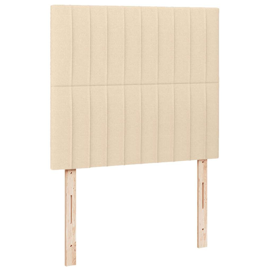 Boxspring Met Matras En Led Stof Kleurig 120 x 190 cm Crème