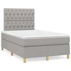 Boxspring met matras en LED stof lichtgrijs 120x190 cm 120 x 190 cm Getuft ontwerp