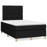 Box spring with mattress and LED fabric black 120x190 cm