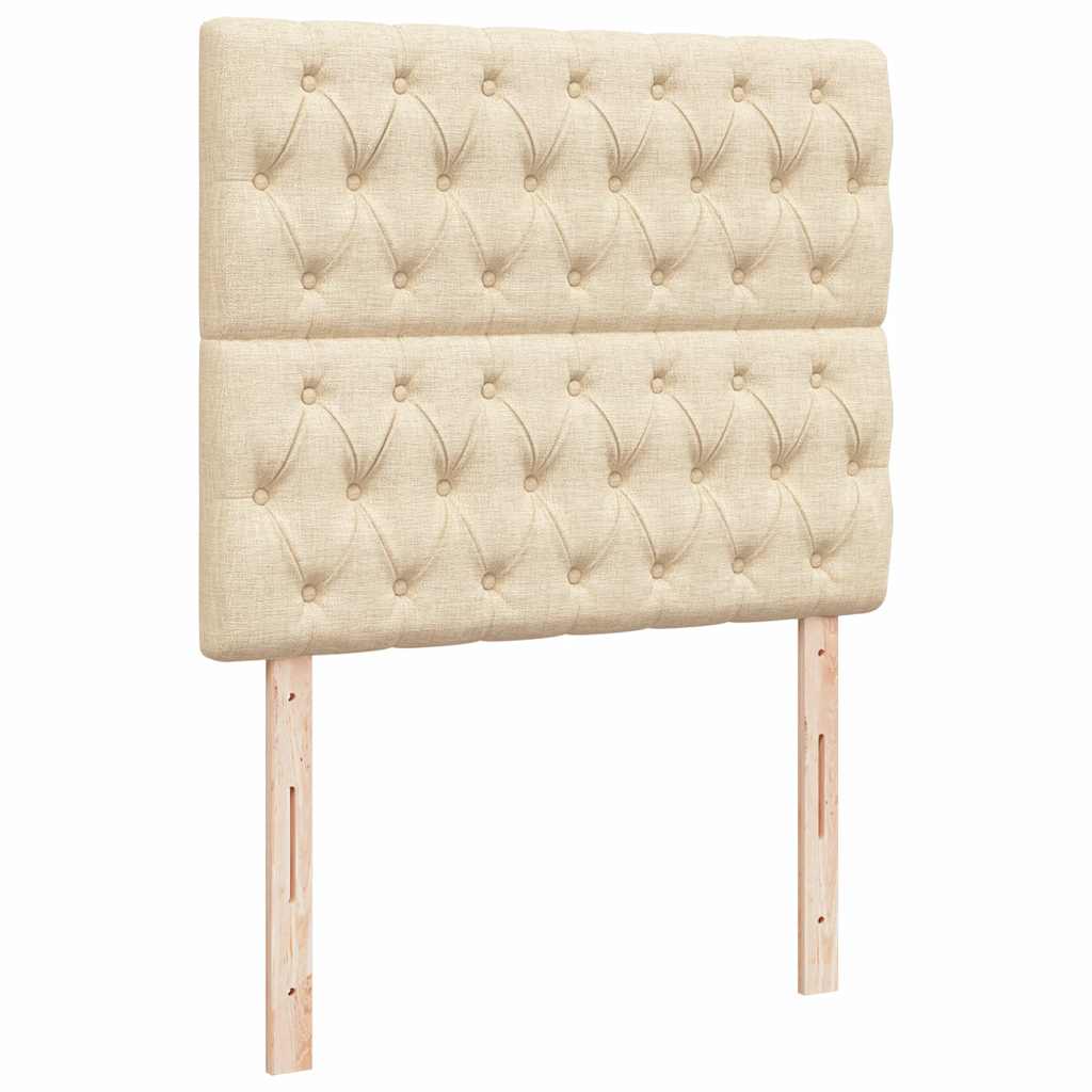 Boxspring Met Matras En Led Stof Kleurig 120 x 190 cm Crème