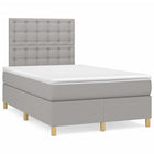 Boxspring met matras en LED stof lichtgrijs 120x190 cm