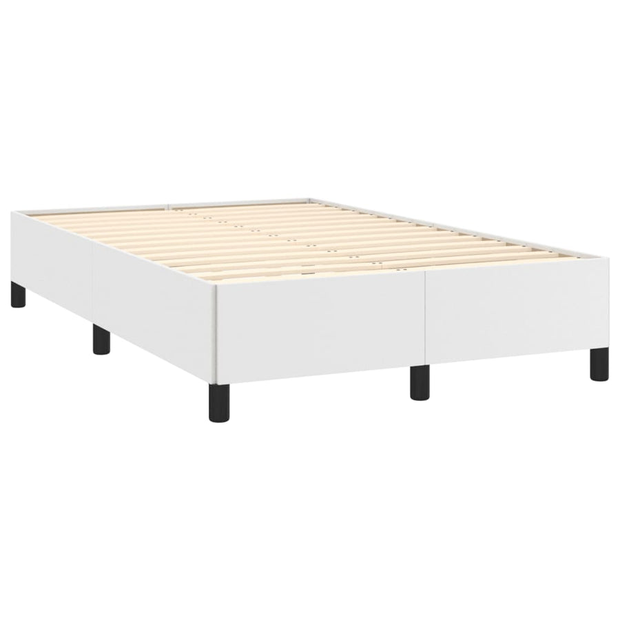 Boxspring met matras en LED kunstleer wit 120x190 cm 120 x 190 cm Wit