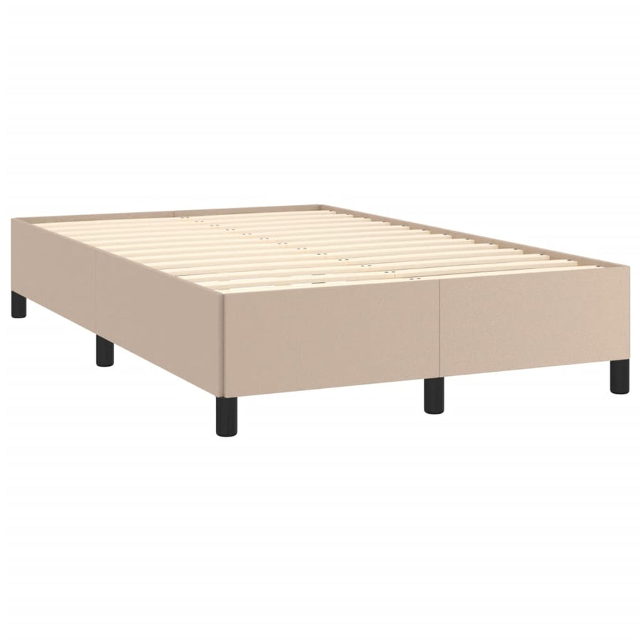 Boxspring met matras en LED kunstleer cappuccinokleur 120x190cm 120 x 190 cm Effen ontwerp