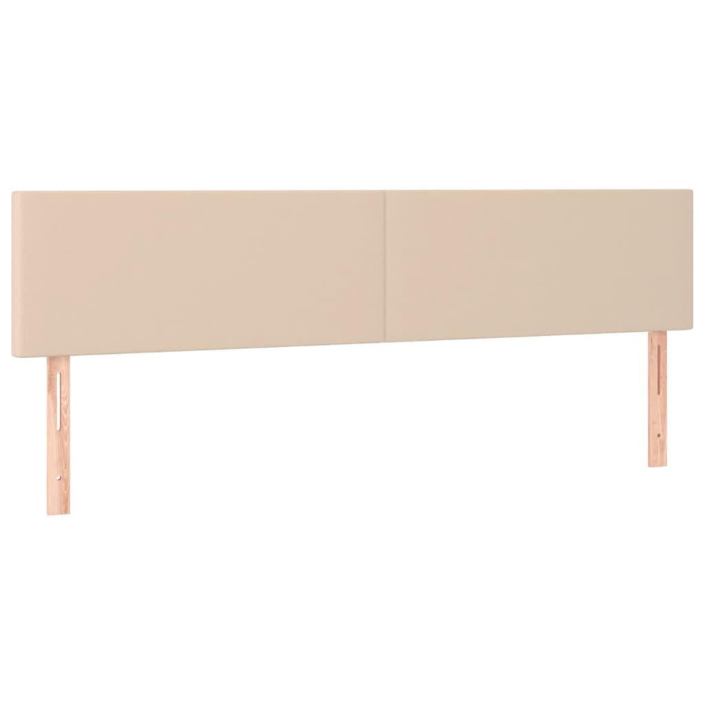 Boxspring met matras en LED kunstleer cappuccinokleur 120x190cm 120 x 190 cm Effen ontwerp
