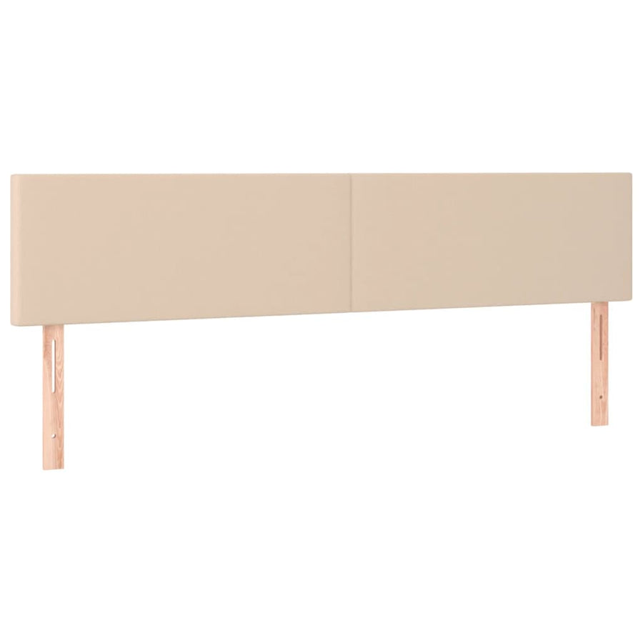 Boxspring met matras en LED kunstleer cappuccinokleur 120x190cm 120 x 190 cm Effen ontwerp
