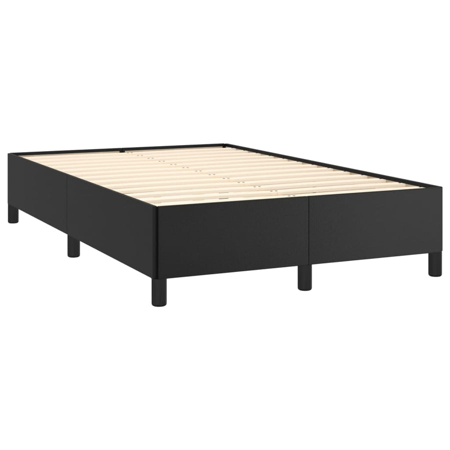Boxspring met matras en LED kunstleer zwart 120x190 cm 120 x 190 cm Knopen