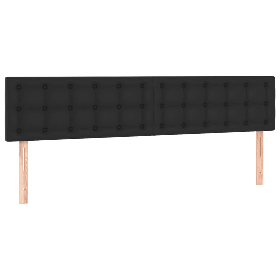 Boxspring met matras en LED kunstleer zwart 120x190 cm 120 x 190 cm Knopen