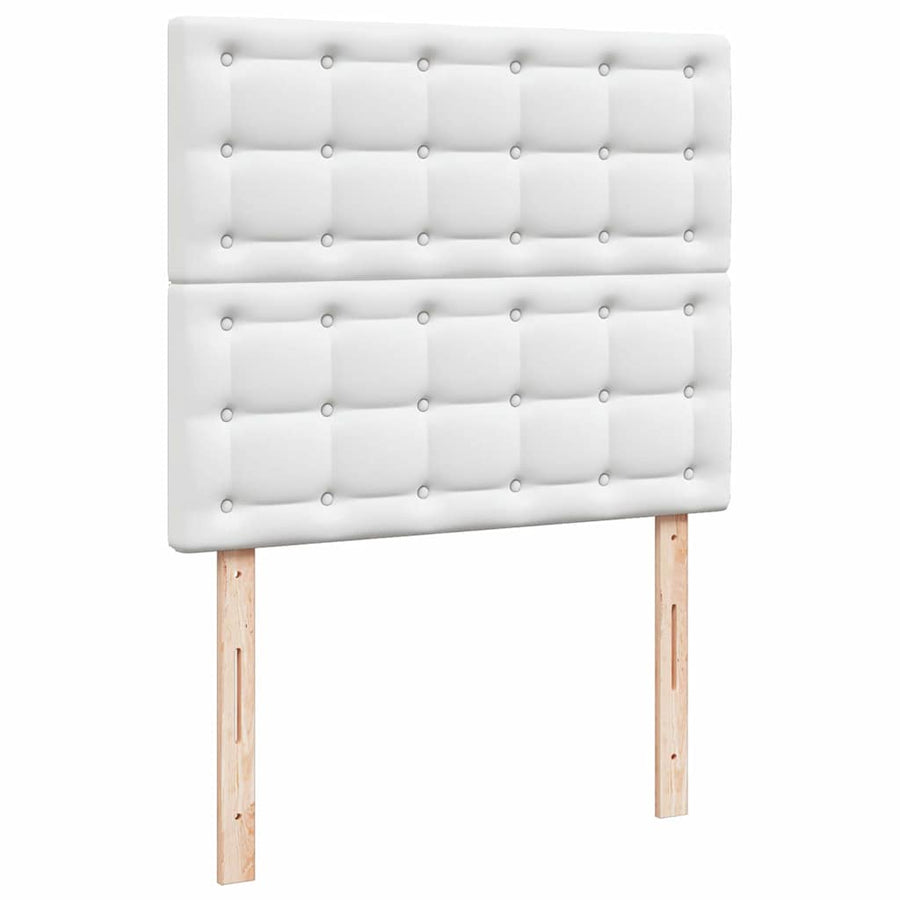 Boxspring Met Matras En Led Kunstleer 120 x 190 cm Wit