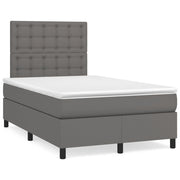 Boxspring met matras 120x190 cm grijs kunstleer LED