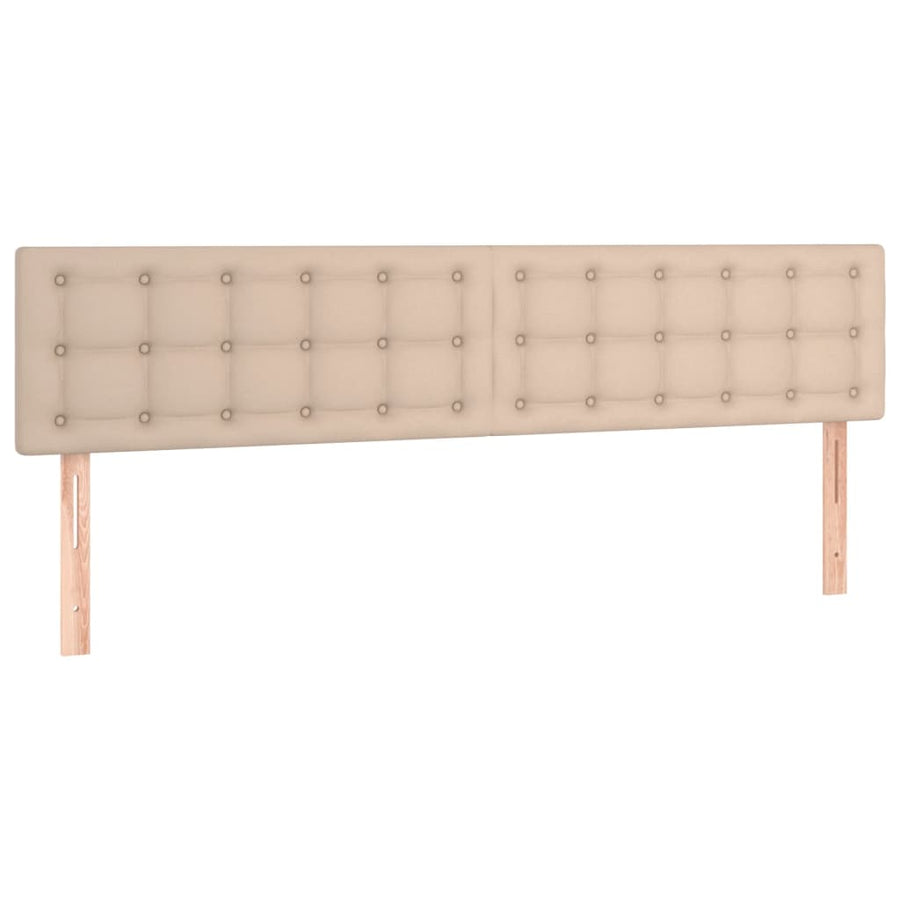 Boxspring met matras en LED kunstleer cappuccinokleur 120x190cm 120 x 190 cm Knopen