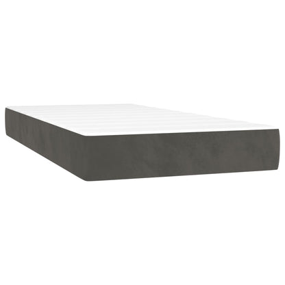 Boxspring met matras en LED fluweel donkergrijs 120x190 cm 120 x 190 cm Effen ontwerp