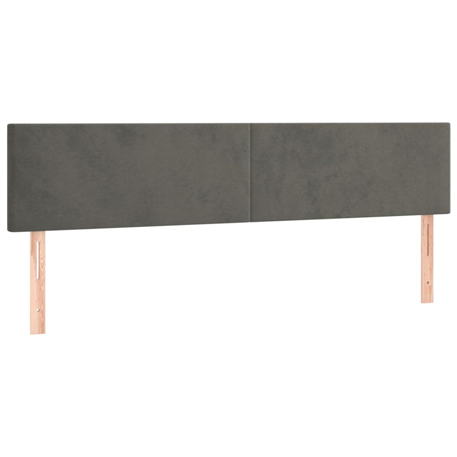 Boxspring met matras en LED fluweel donkergrijs 120x190 cm 120 x 190 cm Effen ontwerp