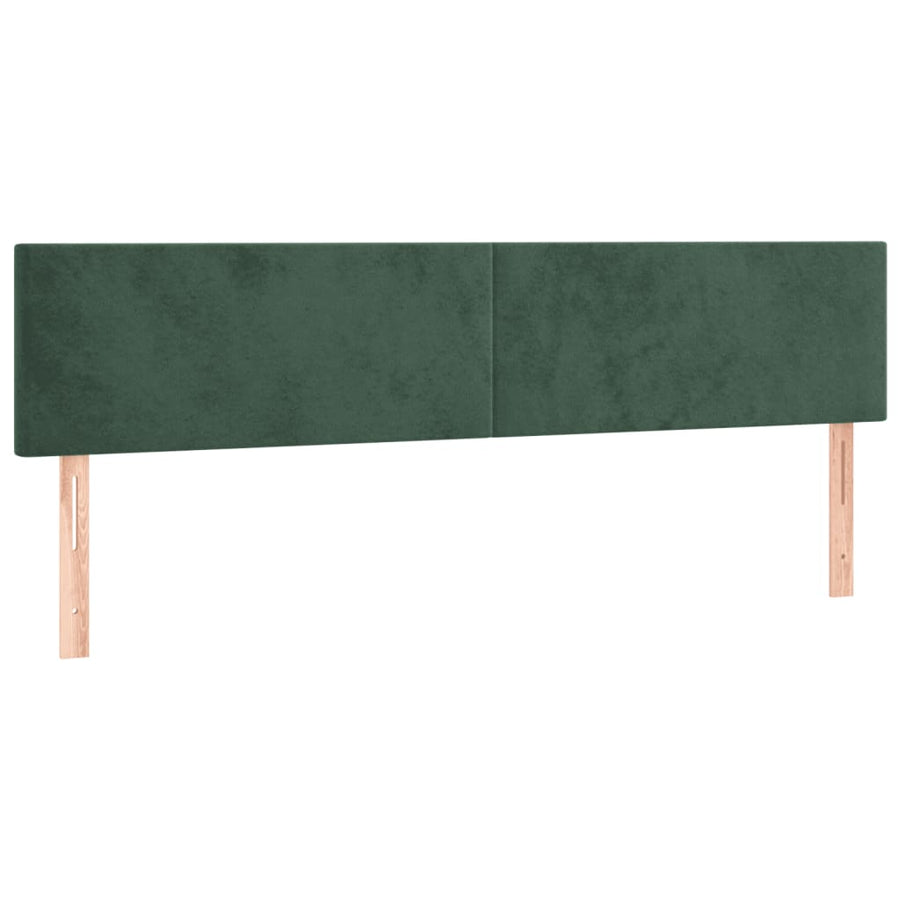 Boxspring met matras en LED fluweel donkergroen 120x190 cm 120 x 190 cm Effen ontwerp