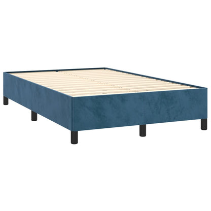 Boxspring met matras en LED fluweel donkerblauw 120x190 cm 120 x 190 cm Effen ontwerp
