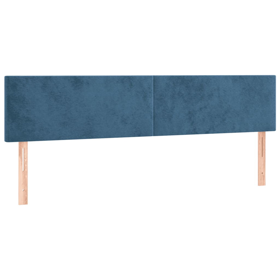 Boxspring met matras en LED fluweel donkerblauw 120x190 cm 120 x 190 cm Effen ontwerp