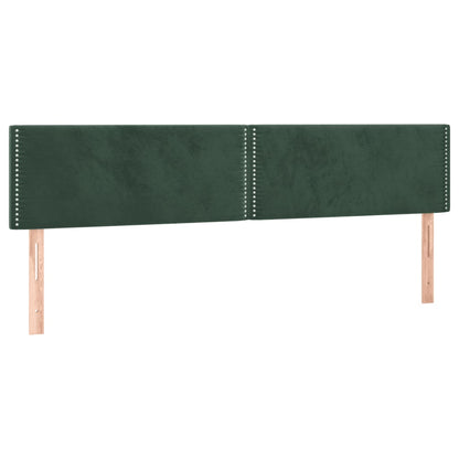 Boxspring met matras en LED fluweel donkergroen 120x190 cm 120 x 190 cm Effen met spijkers