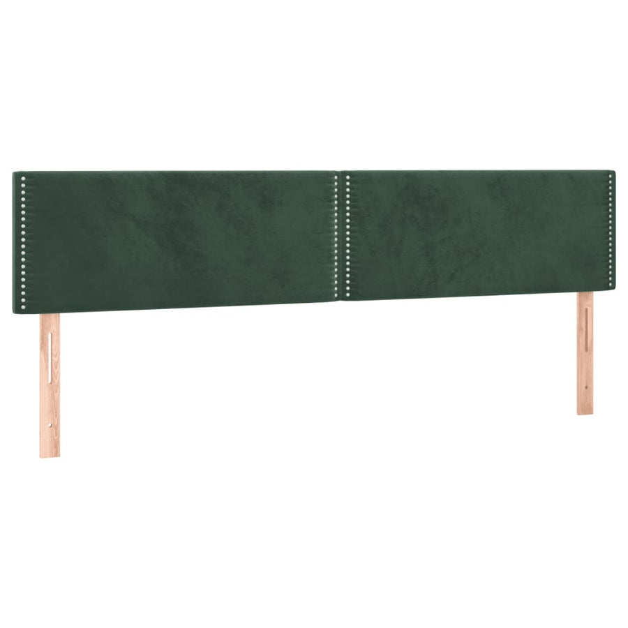Boxspring met matras en LED fluweel donkergroen 120x190 cm 120 x 190 cm Effen met spijkers
