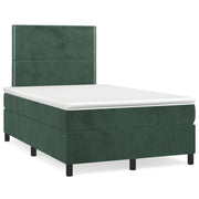 Boxspring 120x190 cm fluweel donkergroen met matras en led