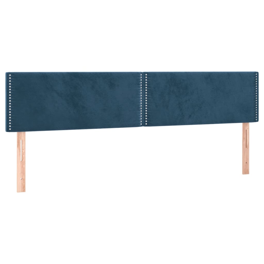 Boxspring met matras en LED fluweel donkerblauw 120x190 cm 120 x 190 cm Effen met spijkers