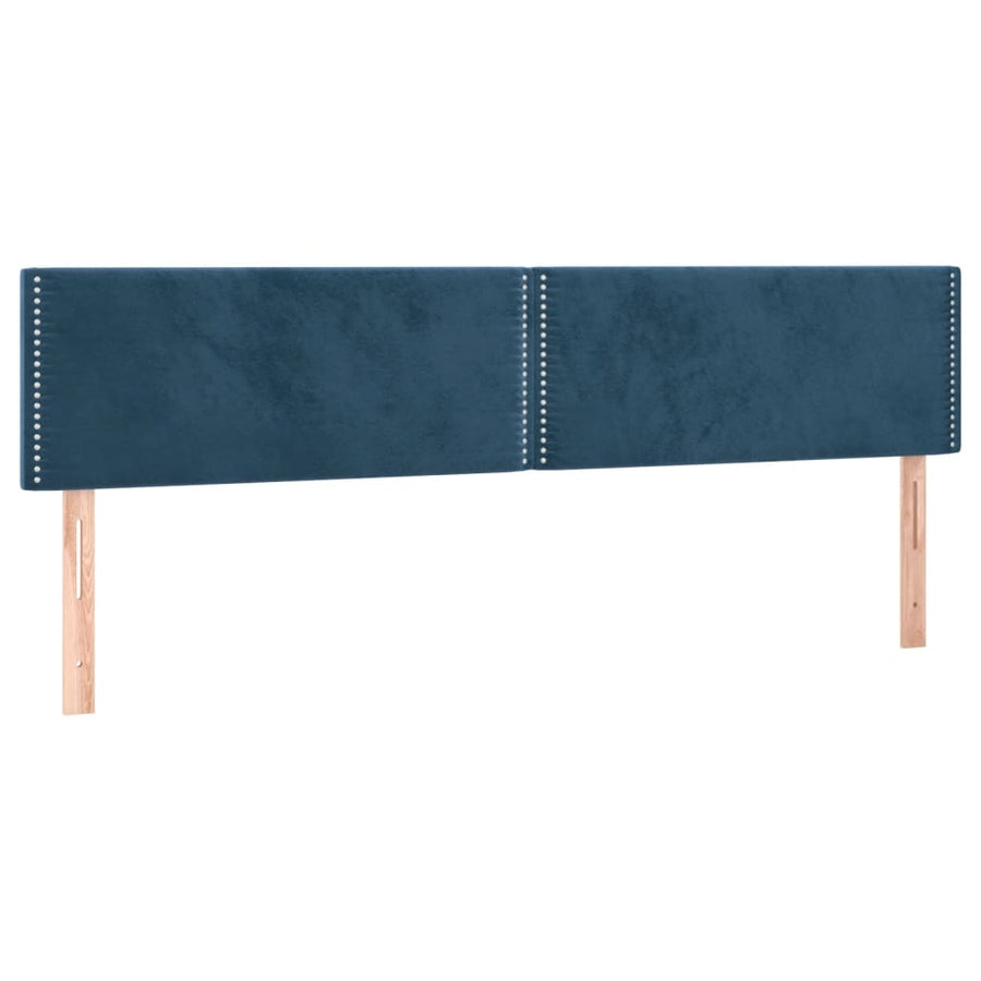 Boxspring met matras en LED fluweel donkerblauw 120x190 cm 120 x 190 cm Effen met spijkers